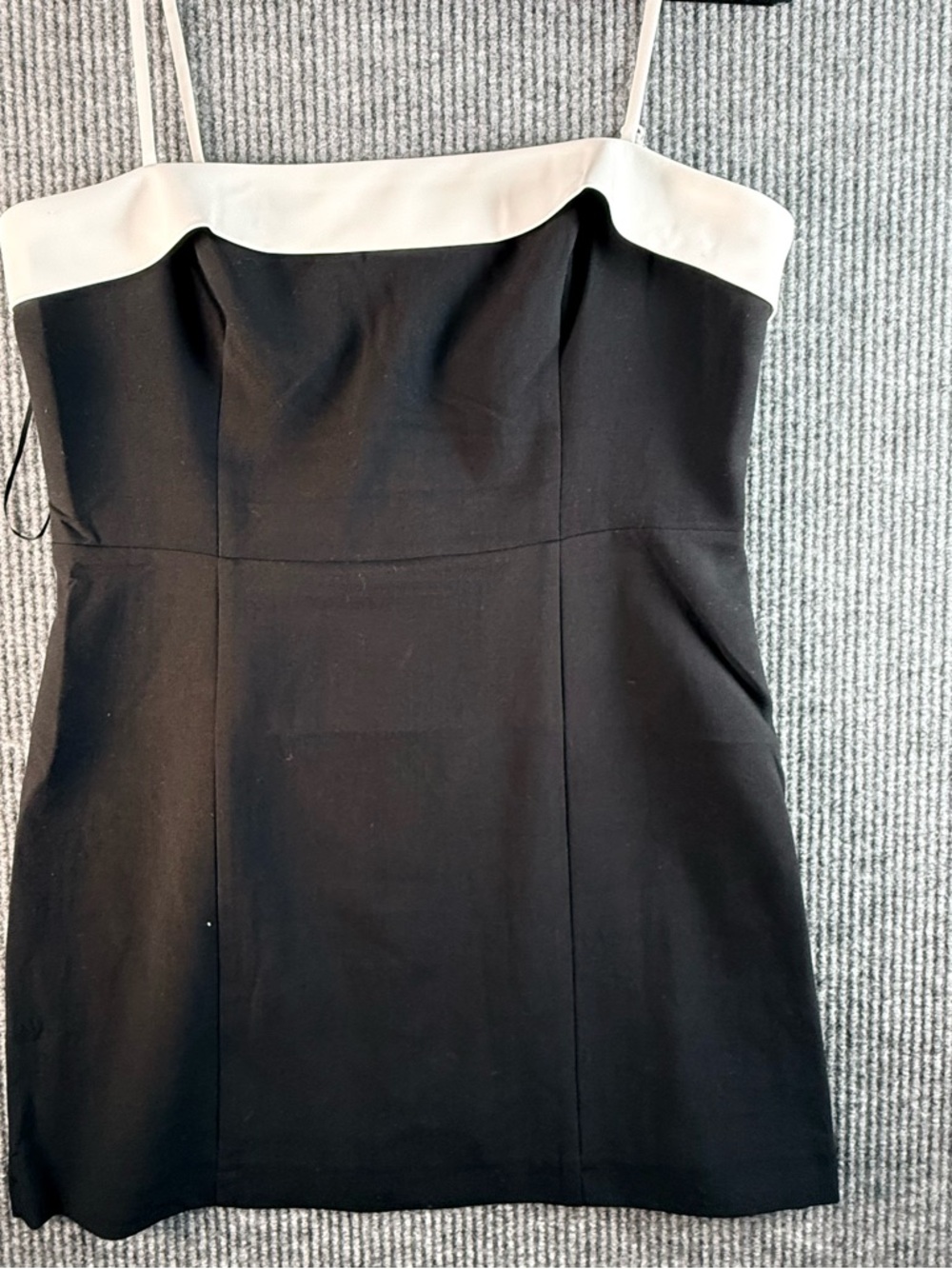French Connection Black Mini Dress with White Bandeau - Picture 6 of 13